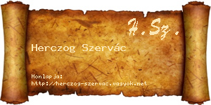 Herczog Szervác névjegykártya